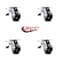 Service Caster 4 Inch Rubber on Steel Caster Set with Roller Bearing and Total Lock Brake SCC SCC-TTL30S420-RSR-4 - alternate 1